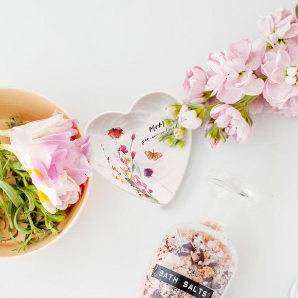 NWT Trinket Jewelry Dish for Mom - watercolor floral artwork by Amylee Weeks - Picture 2 of 5